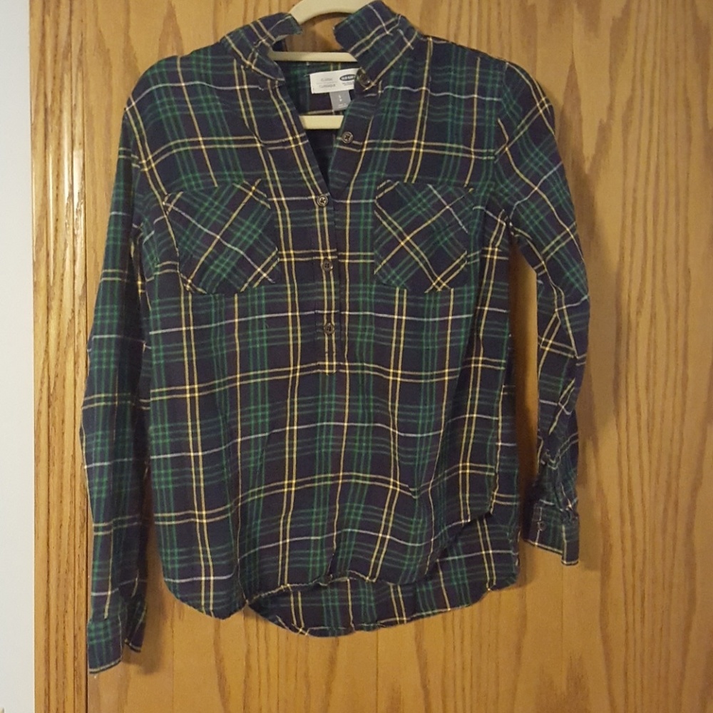 Plaid 3/4 sleeve button up